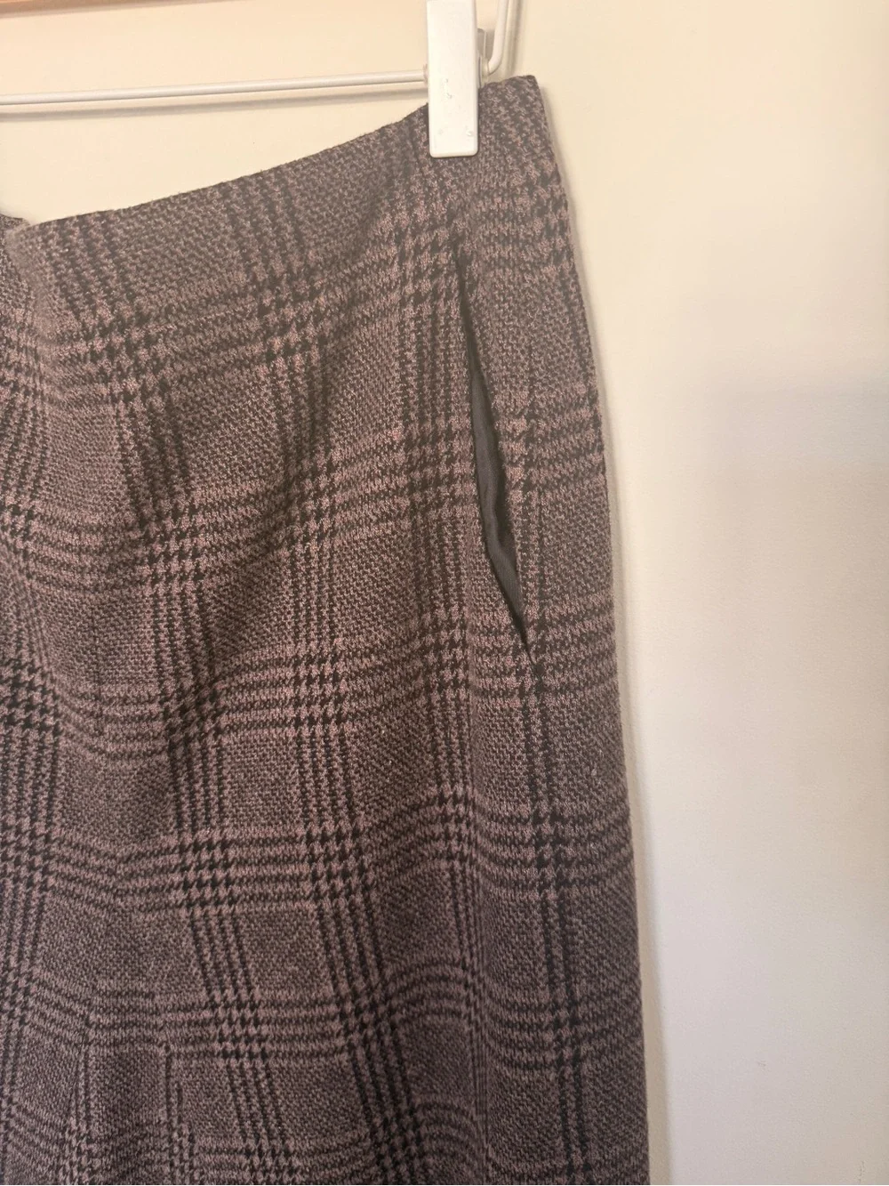 Tibi Lutz Knit Godet Midi plaid A-Line Midi Skirt - Picture 6 of 10